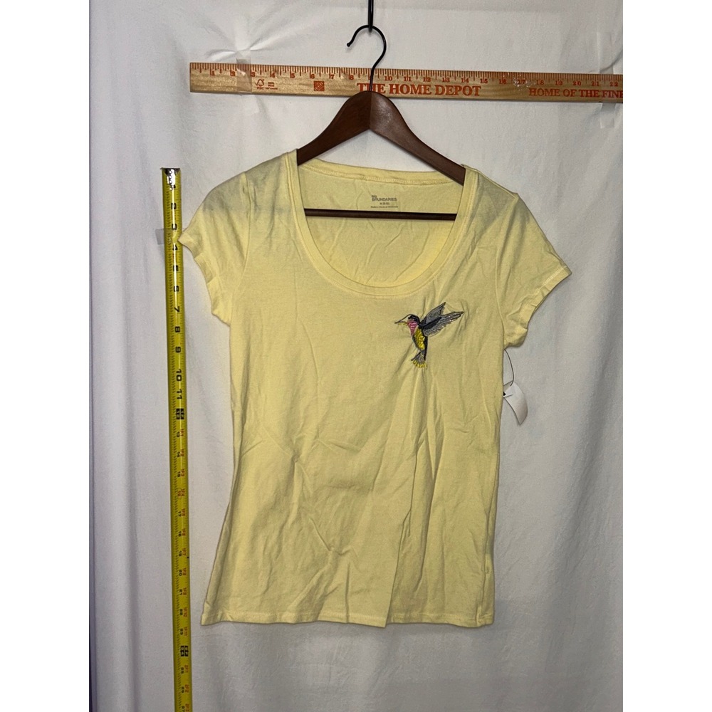 No Boundaries Womens Yellow Hummingbird Graphic T Shirt Size Medium 8‎ 10